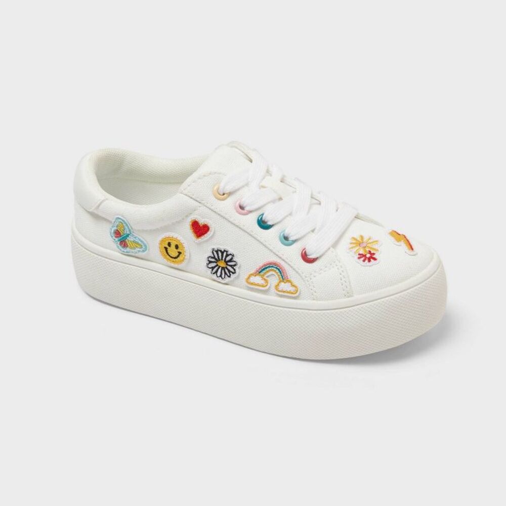 Kids' Wren Platform Lace-Up Sneakers - Cat & Jack White 1